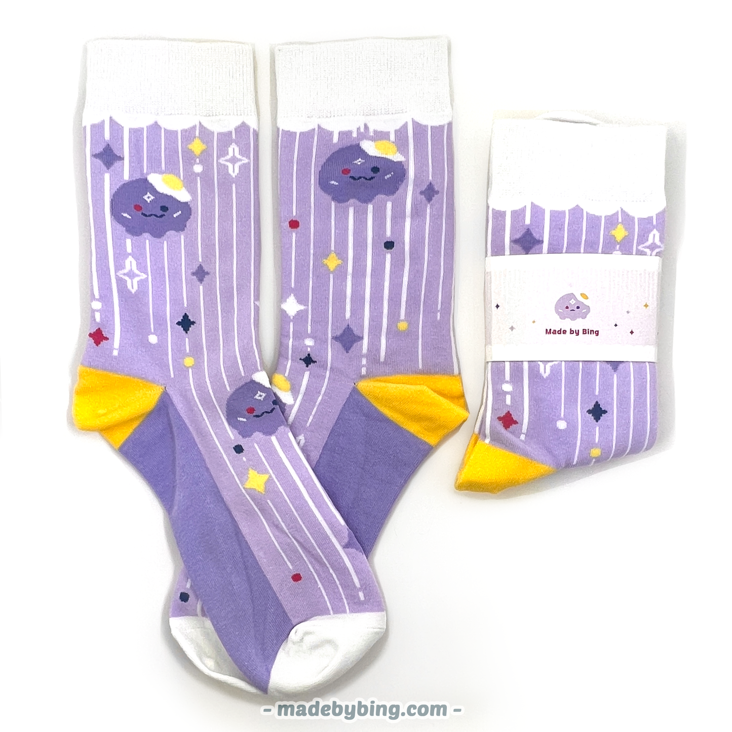 NijiEN Uki Violeta Stargazers Crew Socks