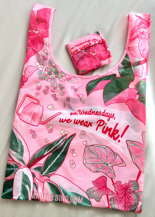 Pink Plants Reusable Shopping Bag